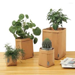 Storage Bags Washable Paper Gift Shopping Reusable Flower Pot Bin Container Plant Pots Home