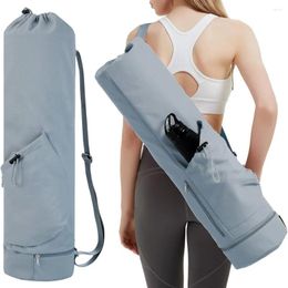 Outdoor Bags Large Capacity Exercise Yoga Mat Bag With Water Bottle Pocket Full-Zip Canvas Sports Pilates Backpack Fitness