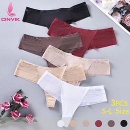 Women's Panties 3PCS Sexy Transparent Women Underwear Ice Silk Cool Breathable Tangas Attractive Thong Low Waist Soft Comfortable Lingerie