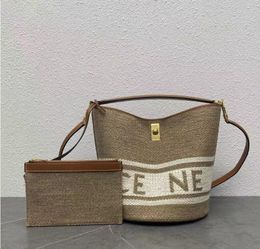 2023 borsa per secchio minimalista urbana vintage, borsetta con fibbia in serratura intrecciata alla moda, borsa a tracolla