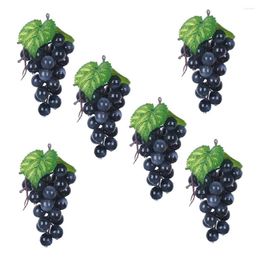 Party Decoration 6 Pcs Artificial Bunch Of Grapes Po Props Simulation Fruit Realistic Decor Shop Window