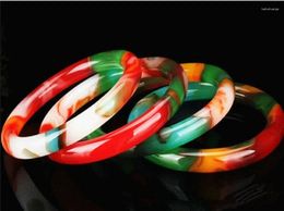 Bangle Natural Multicolour Jade Bracelet Circular Genuine Jadeite Jewellery Women