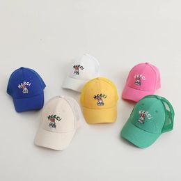 Summer Children Mesh Sun Hat Thin Breathable Baseball Cap For Kids Boys Girls Cartoon Rabbit Baby Beach 240415