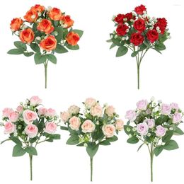 Decorative Flowers 30cm Artificial Flower Rose Bouquet Simulation For Home Wedding Party Table Vase Decor Fake Room Decoration