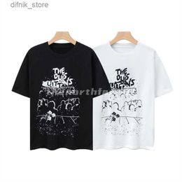 Men's T-Shirts Luxury Fashion Brand Mens T Shirt Concert Letter Print Short Slve Round Neck Summer Loose T-Shirt Top Black White Y240420
