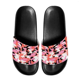 Slippers Style Men Pink Camouflage Beach Household Casual Flat Shoes Non-Slip EVA Sole PU Upper Easy To Clean