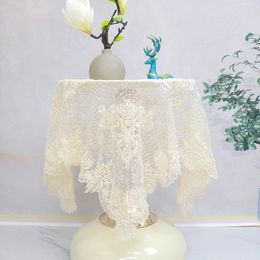 Table Cloth Luxury Mesh Bead Flower Embroidery Cover Wedding Party Tablecloth Kitchen Christmas Decoration And Accessories