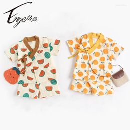 Clothing Sets Summer Korean Style Baby Boy Girl Set Fruit Printed Short Sleeves Shorts Suit 2PCS Child Pajamas Home