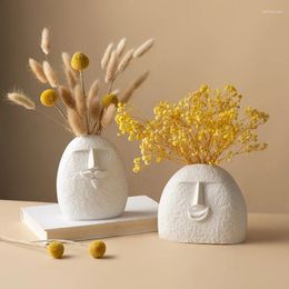 Vases Vase Decoration Home Shape Decor For Flowerpot Flower Nordic Face Creative And Style Ceramic Room