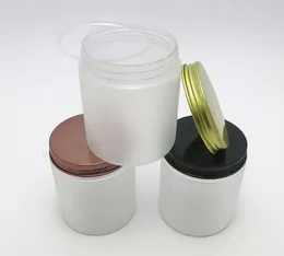 Storage Bottles 24pcs/lot 250g Refillable Empy Bulk Frost PET Plastic Cream Cosmetic Jars 250cc Aluminium Lids With Seal