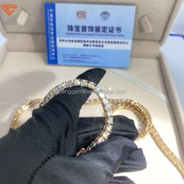 Hip Hop Jewelry 5mm Necklace Gra Certificate S925 Silver d Color Vvs Moissainte Diamond Tennis Chain