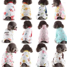 Dog Apparel Cotton Pet Clothes Jacket Pyjamas Home Clothing For Dogs Printed Winter Cartoon Jumpsuits Rompers
