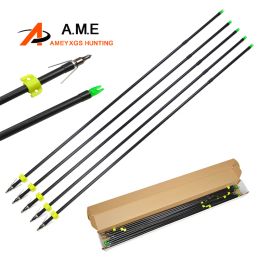 Accessories 6/12pcs Fishing Arrows 31.5'' Fibreglass Shaft ID6mm OD8mm Safety Slides For Archery Outdoor Hunting Shooting Fish Bowfishing