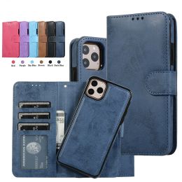 Wallets Leather Removable Flip Wallet Card Case for Iphone 13 Pro Max 12 Mini 11 Xs Xr X 8 7 Plus Se 2022 13pro Phone Bag Cover