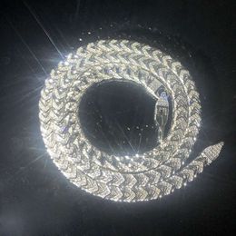 Top Quality Hip Hop Chain 6mm 8mm Wide 925 Silver Necklace d Colour Moissanite Necklace Cuban Link Chain