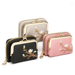 Wallets Fashion Women Floral Short Hasp Purses Portable Detachable Money Bag Large Capacity Pu Leather Business Card Holder 2024