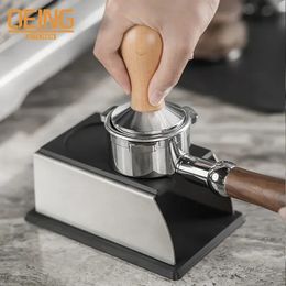 offee Temper Stand Sturdy Stainless Steel Tamping Stand for Coffee Machine and Coffee Tamper Storage Base with Silicone Mat 240410