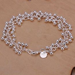 Chain Silver Colour Bracelets Charms Bead Chain Fashion Cute Nice Women Grapes Bracelet Wedding Jewellery Free Shipping Y240420