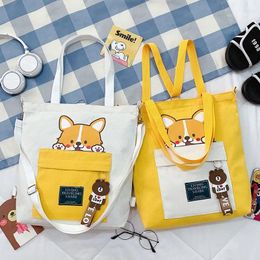 Shoulder Bags Women Bag Lovely Canvas Handbags Cute Cartoon For Girls Student Crossbody Handbag Casual Tote Shoping