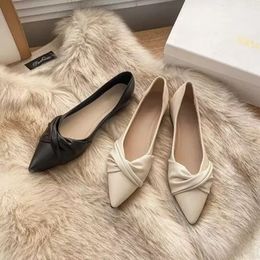 Ladies Shoes on Sale Fashion Pointed Toe Shallow Mouth Solid Womens Flats Summer Casual Work Women Lucky Shoes Zapatos 240419