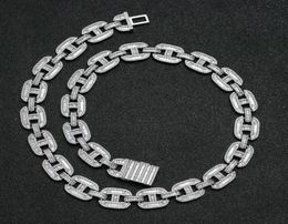 Miami 16mm Big Box Clasp Cuban Link Chain 2 Colors Iced Out Baguette Zircon Necklace Mens Hip Hop Jewelry H jllYbv3255998