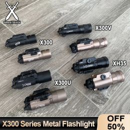 Scopes Surefir Tactical X300 X300U Ultra X300V XH35 Metal Pistol Gun Strobe LED Light Fit 20mm Rail Airsoft Weapon Hunting Flashlight