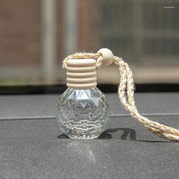 Storage Bottles 100Pcs 10ml Empty Car Air Freshener Pendant Perfume Glass Bottle With Wooden Caps Refillable Essential Oil Diffuser