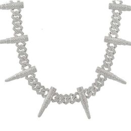 Великолепная мода мосанитовая кубинская цепочка звенья 925 Серебряное серебряное изящное изящное изящное колье -кубинское ожерелье Moissanite Men Moissanite