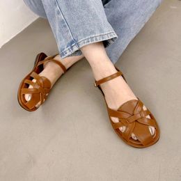 Sandals Brown Flats Shoes Women Closed Toe Summer Ladies Leisure Flat Black Sandale Talon Femme 2024