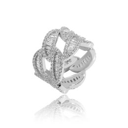 Hip Hop Men's Rings T-square Diamond Rings Fashion Street Niche Cuban Rings S925 Silver Jewellery Custom