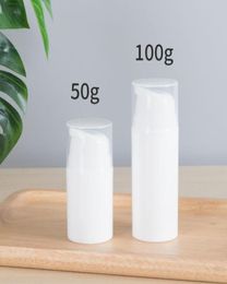 Plastic 50ml 100ml White Airless Pump Lotion Elmusion Bottle Women Cosmetic Pot Empty Cream Container F39705629581