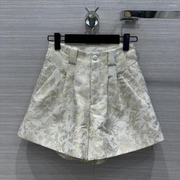 Women's Shorts 2024 Spring Summer Versatile Gold Butterfly High Waisted Loose A-shaped Woman Trousers Oversize Korea Fashion
