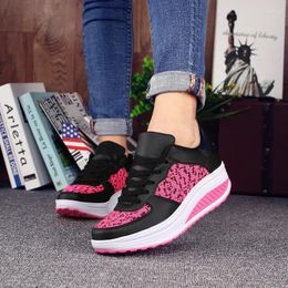 Casual Shoes Fashion Plus Size 43 Swing Platform For Women's Lace-up Wedge Sneakers Breathable Mesh Running Zapatos Mujer