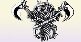 Men Pendant Necklaces Grim Reaper Skeleton Death Hip Hop Retro Cool Rock Roll Sickle 316L Stainless Steel Steampunk Designer Acces4077713