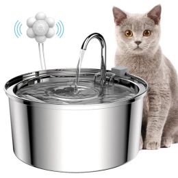 Purifiers Cat Water Fountain Automatic Sensor Circulating Cat Dog Water Dispenser Stainless Steel Pets Cats Drinking Fountain with Philtres