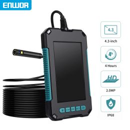 Cameras Enwor 4.3'' Endoscope Camera 3.9mm 8mm Single Dual Lens Industial Endoscope Ip68 Waterproof Hd 1080p for Cheque Car Sewer