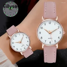 Wristwatches Retro Luminous Watch Fashion Watches For Women Leather Quartz Ladies Luxury Back Light Wristwatch Clock Relogio Feminino