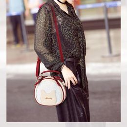 Shoulder Bags Fashion Women Bag Causal Round Circle Purse Lady PU Leather Small Zipper Solid Color Messenger Satchel