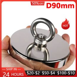 Accessories Search Magnetic Pot Powerful Neodymium Magnet 300kg Super Strong Saage Magnets Sea Fishing Magnet with Ring Searcher D90 Iman