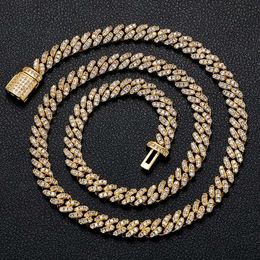 Luxury Cuban Chain 8mm Iced Out Miami Cuban Link Chain 14k Gold Plated Solid Sterling Silver Hip Hop Vvs Moissanite Necklace
