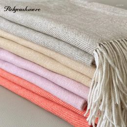 Blankets Autumn And Winter Herringbone Plain Wool Blanket Indoor Air Conditioning Office Sofa Nap Shawl Cover