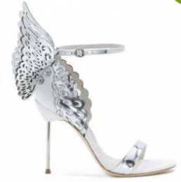 Sophia Webster Evangeline Angel Wing Sandal Plus Genuine leather Wedding Pumps Pink Glitter Shoes Women Butterfly Sandals Shoes9349760