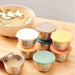 Storage Bottles With Sealed Lid Seasoning Box Quality Leak-proof 304 Stainless Steel Sauce Cup Silicone Cover Condiment Containers