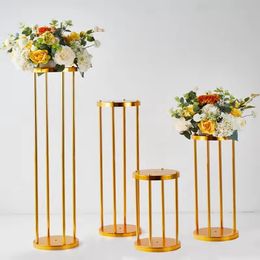 10PCS Gold Metal Flower Stand for Wedding Table - Floor Vase Stands for Road Leads Tall Tabletop Centrepiece for Party