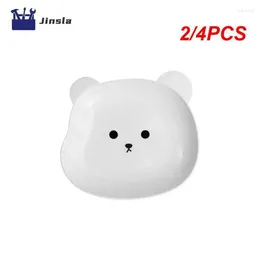 Plates 2/4PCS Bandeja De Armazenamento Com Desenhos Urso Organizador Alimentos Fofos Placa Decorativa Para Lanche Frutas