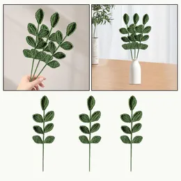 Decorative Flowers 3Pcs Simulated Flower Olive Leaf Completed Versatile Gift Knitting For Home Decor Wedding Girlfriend Anniversary Desk