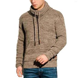 Men's Sweaters Stand-Up Collar Fashion Sweater For Men Fall And Winter Tops Warm Casual Long-Sleeved Bottoming Drawstring Pullovers