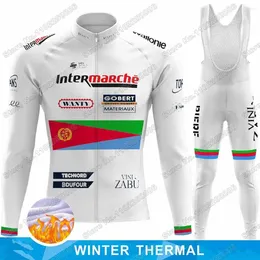 Racing Sets 2024 White Wanty Eritrea Cycling Clothing Winter Jersey Set Men Road Bike Thermal Jacket Suit Bicycle Bib Tights MTB Maillot