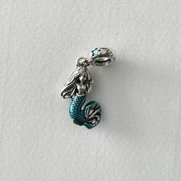 The Little Mermaid Charm 925 Sterling Silver Suitable for Charm Beads Bracelet Jewellery 792695C01 Fashion Gift Charm