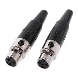 2024 1Pcs High Quality Mini XLR 3 4 Pin Female Plug Small XLR Audio Microphone Connector for MIC Soldering StraightSmall XLR audio microphone plug